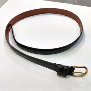 Van Heusen Mens 40" Black Leather Belt Brass Buckl